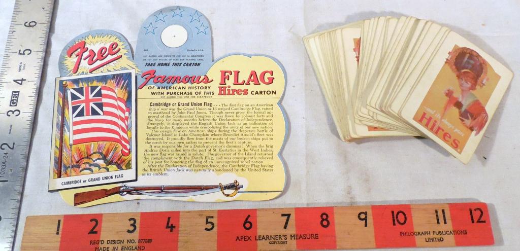 Hires Flag Carton / Playing Cards Lot: Used As Is See Photos