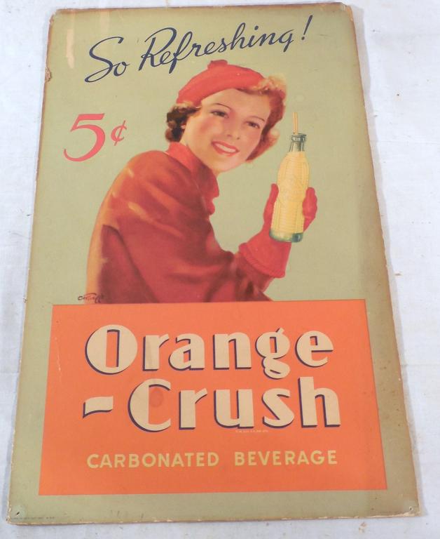 Orange Crush Beverage Sign Cardboard (1 of 5)