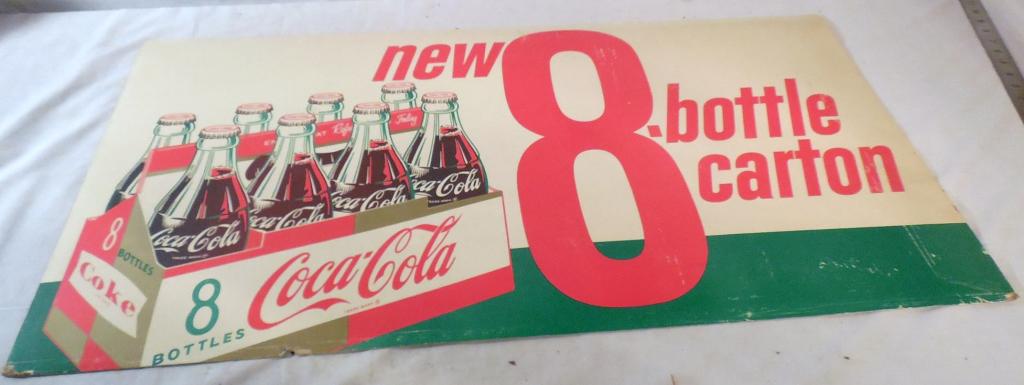 Coke 8 Bottle Carton: Cardboard 20" 36"