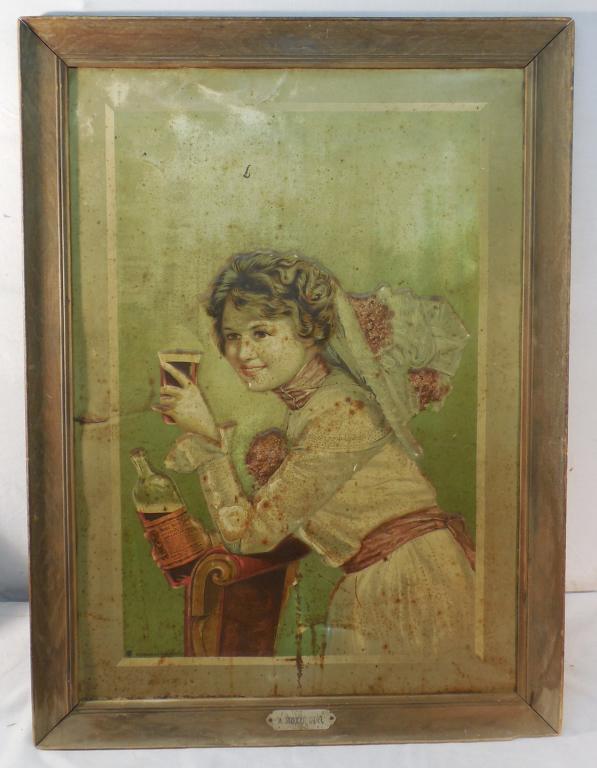A Moxie Girl Tin Sign  Wood Frame (1 of 8)
