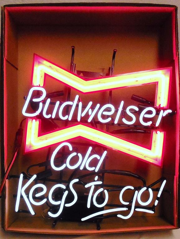 Neon Light Budweiser Cold Kegs to GO (1 of 1)