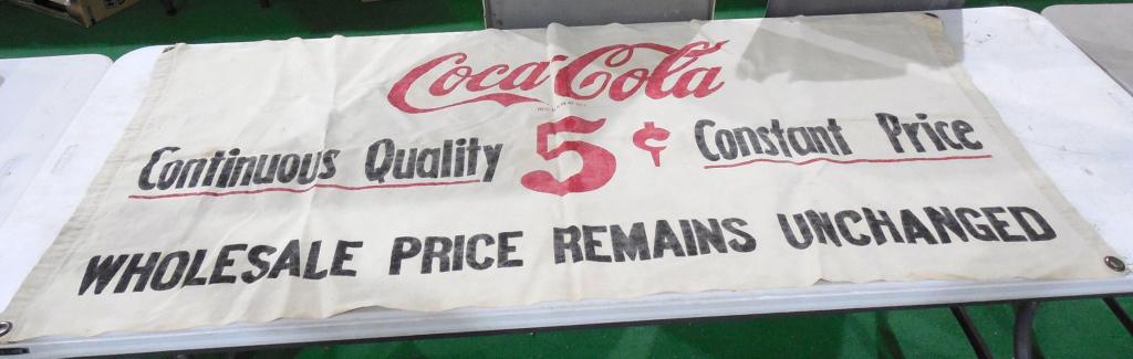 Coca Cola Canvas Banner 28" x 58" (1 of 2)
