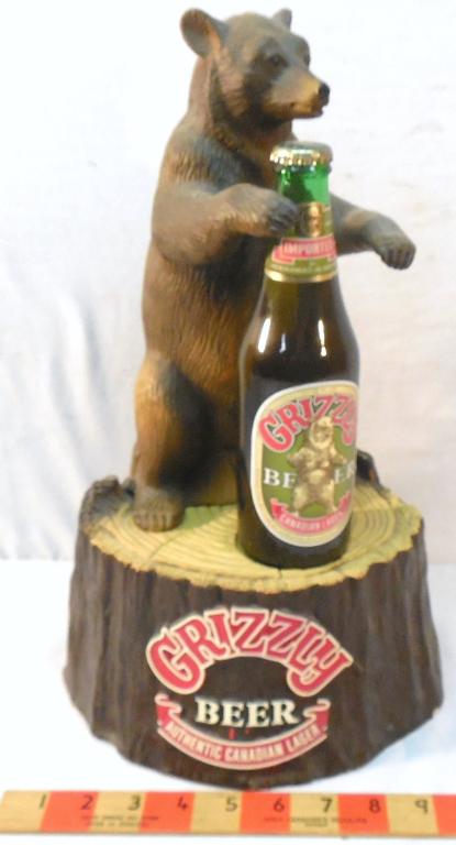 GRIZZLY BEER Counter Display 16in. Tall (1 of 4)