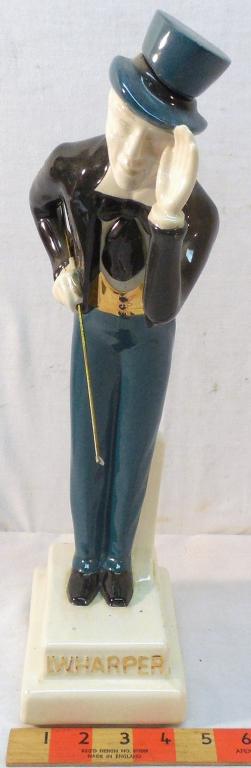 I. W. Harper Whiskey Decanter Man w/ Top Hat: Approx 1968 as is No Box see photos