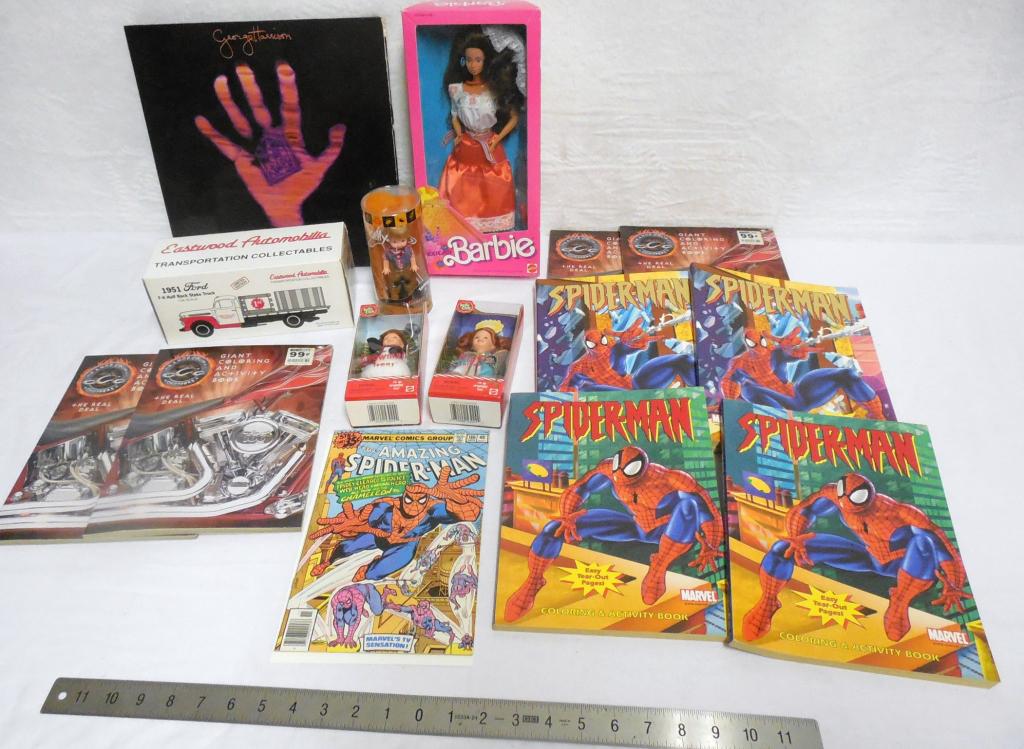 Barbie Doll, 1st Gear Truck, Spiderman Coloring: Harley Coloring Book, Comic Book, Dolls
