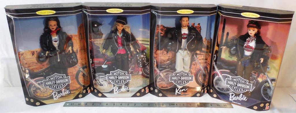 Harley-Davidson 3 Barbies / 1 Ken NIB: All NIB see photos