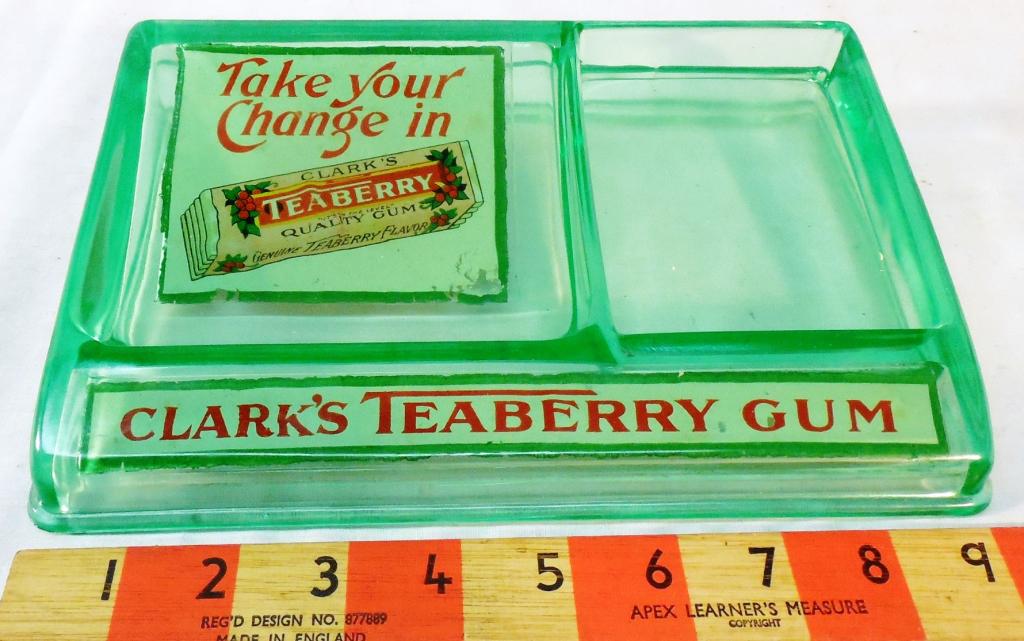 Teaberry Gum Glass Tray: see photo