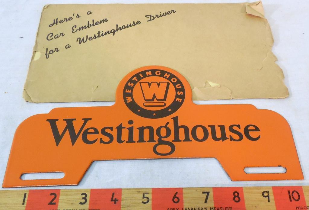 Westinghouse License Plate Topper: see photo