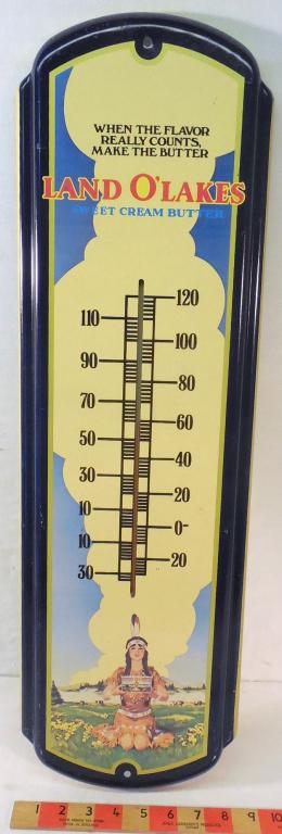 Land O' Lakes Butter Thermometer 27'' High: contemporary Tin