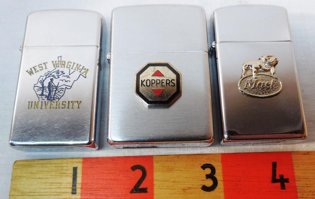Lot of 3 Zippo Lighters: see photos