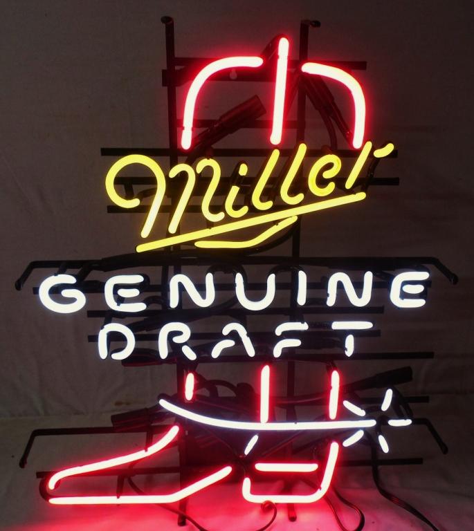 Neon Light Miller Genuine Draft: 25'' H x 21'' W
