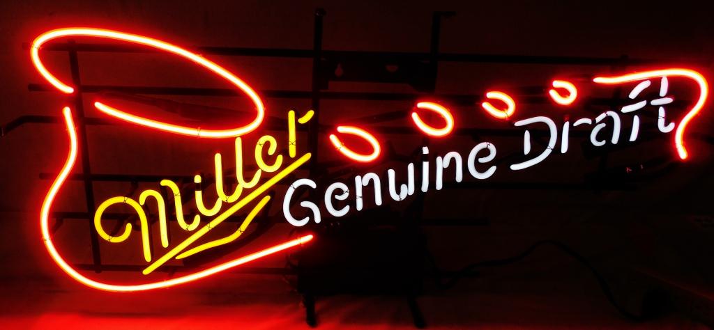 Neon Light Miller Genuine Draft: 17''H x 36'' W