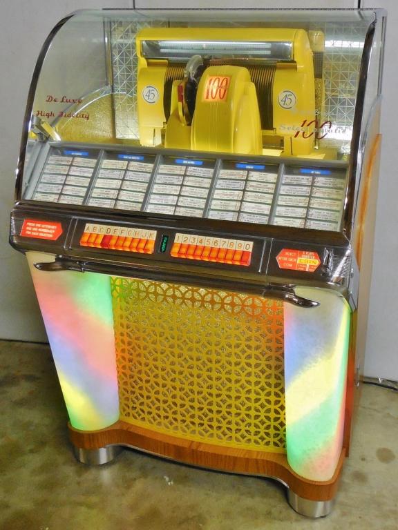 Seeburg 100 Select -o- Matic Juke Box: working but has low volume, no shipping