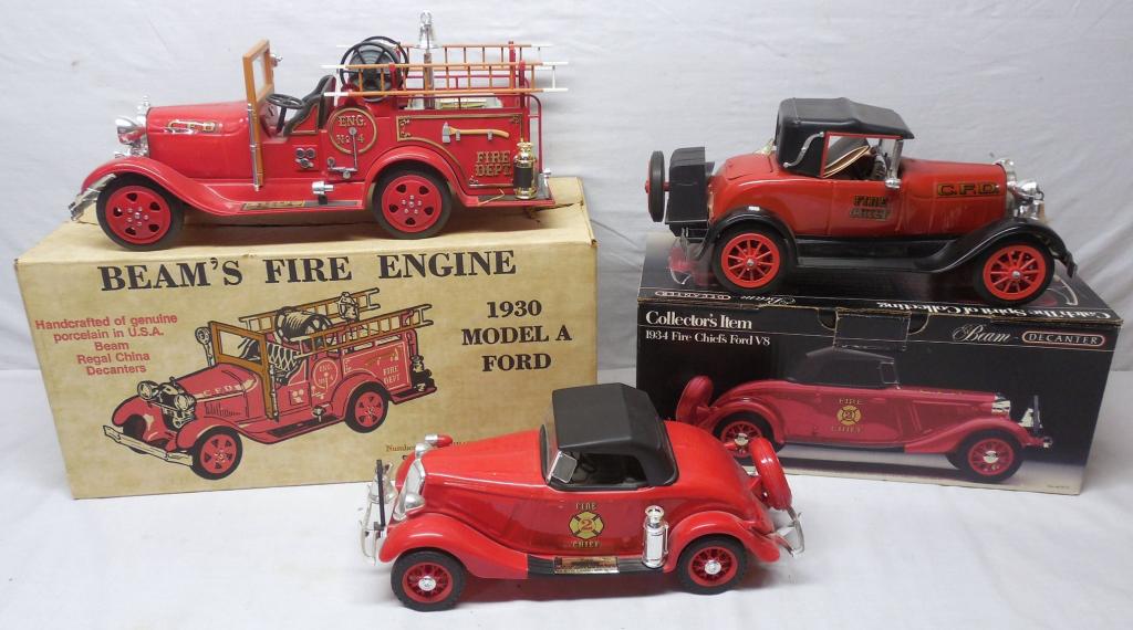 Lot of 3 Jim Beam Bottles Fire Truck Lot: see photos
