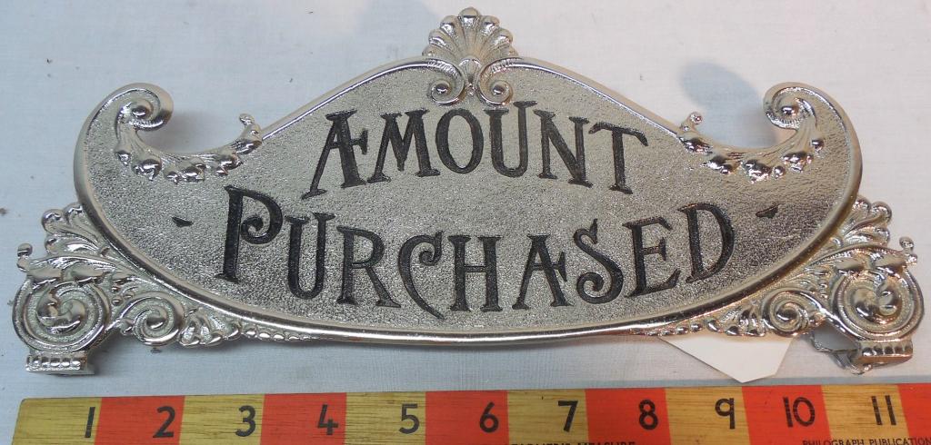 Cash Register Topper Nickel Plated: see photo, reproduction