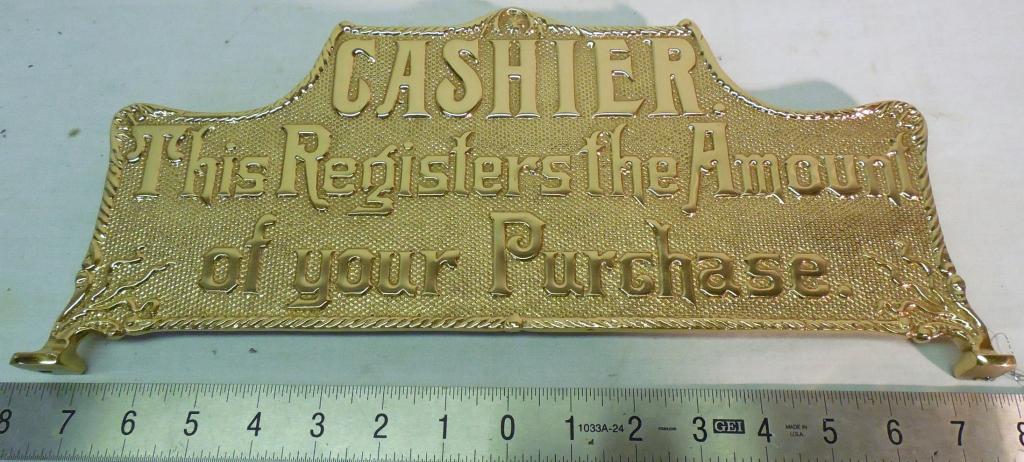 Cash Register Topper Polished Bronze: see photo, reproduction