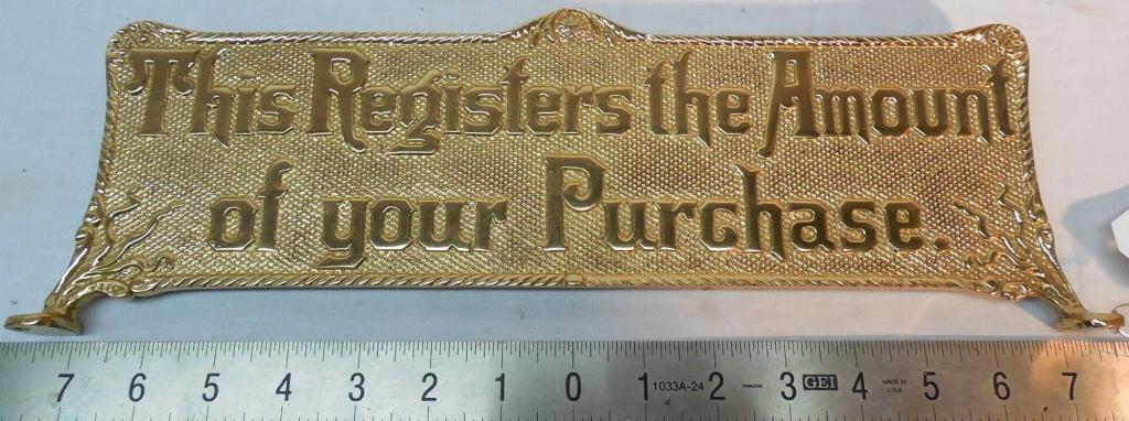 Cash Register Topper Polished Bronze: see photo, reproduction