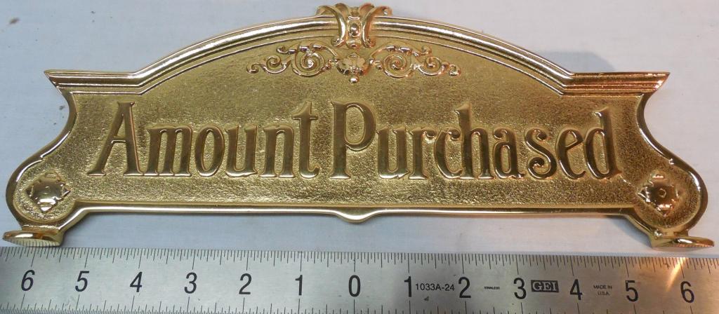 Cash Register Topper Polished Bronze: see photo, reproduction