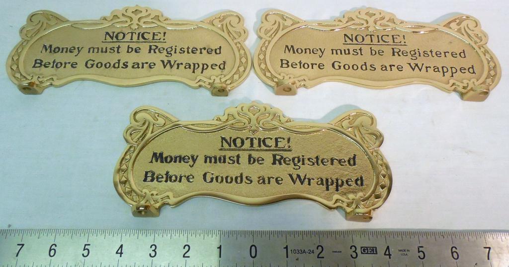 Lot of 3 Register Toppers Polished Bronze: note scuff marks on 1, as is see photos, reproduction
