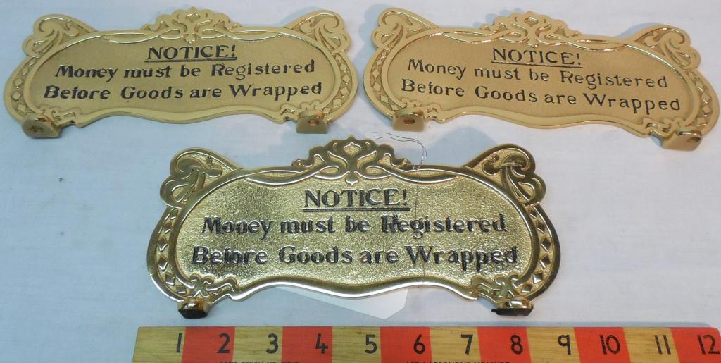 Lot of 3 Register Toppers Polished Bronze: see photo, reproduction