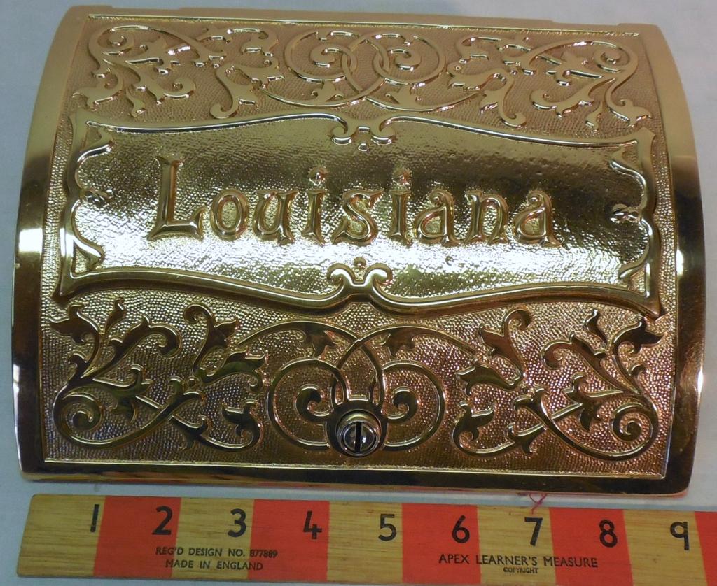 Polished Bronze Lid with Lock "Louisiana": no key see photos, reproduction