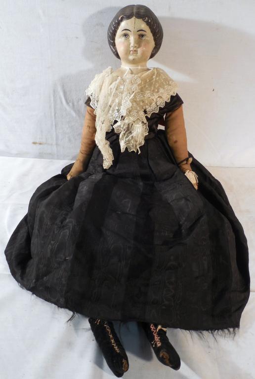 Paper Mache Head Doll w/cloth body - 31 " Tall (1 of 5)