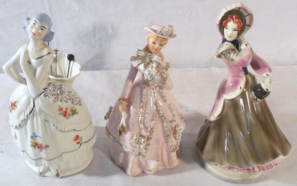 3 figurines-Germany 43621 Lefton China: Goldscheid - Everlast As is-See Photo
