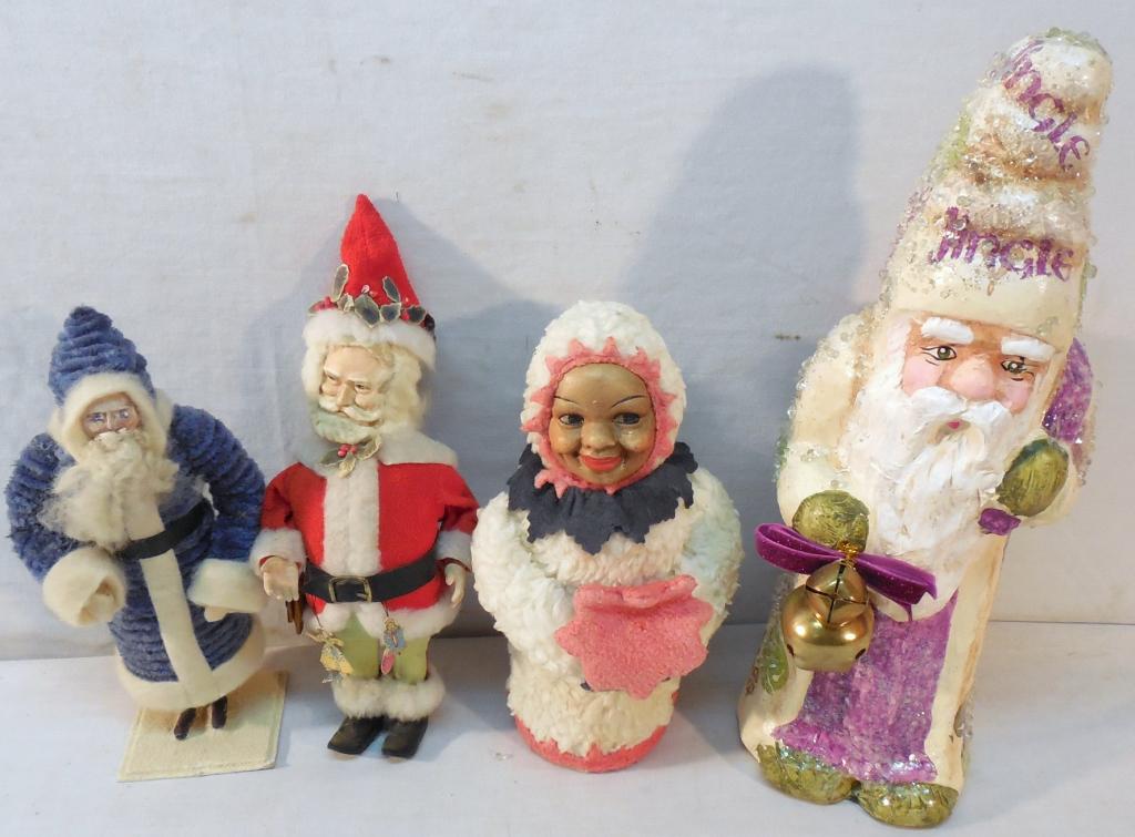 Lot of 4 Santa Candy Containers - Paper Mache (1 of 9)