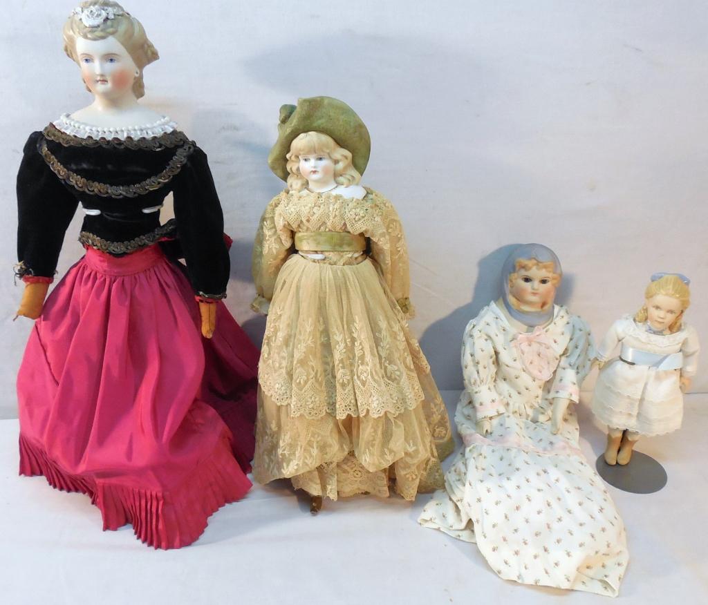4 Reproduction Porcelain Head Dolls/1 UFDC 1990 (1 of 12)