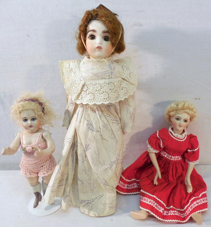 3 Reproduction Bisque Dolls - Bru Jne 1967 (1 of 9)