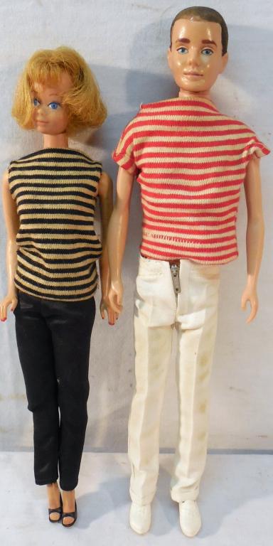 Lot of 2 Dolls-Barbie and Ken--no boxes: As is-See Photo