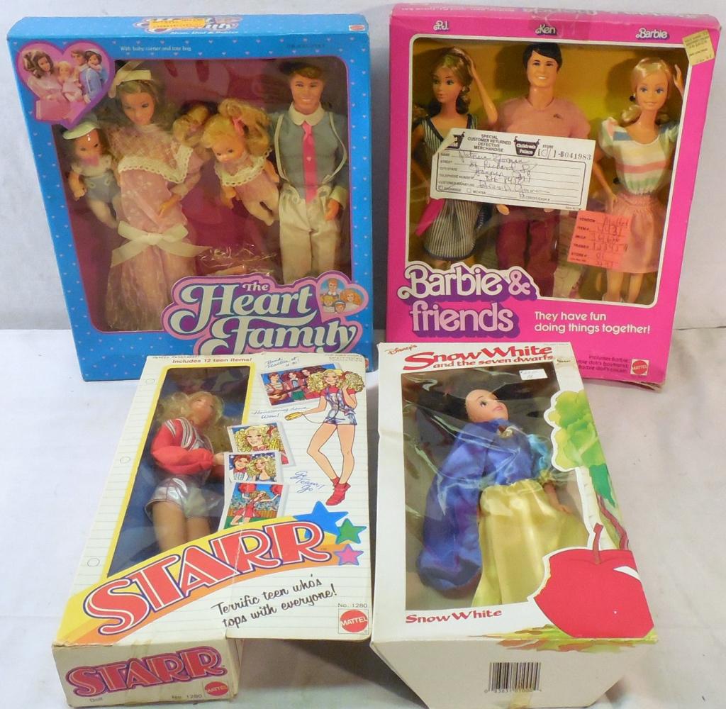 Lot of 4 Doll Sets-Heart Family, Barbie & Friends: Starr, Snow White - As is- See Photo