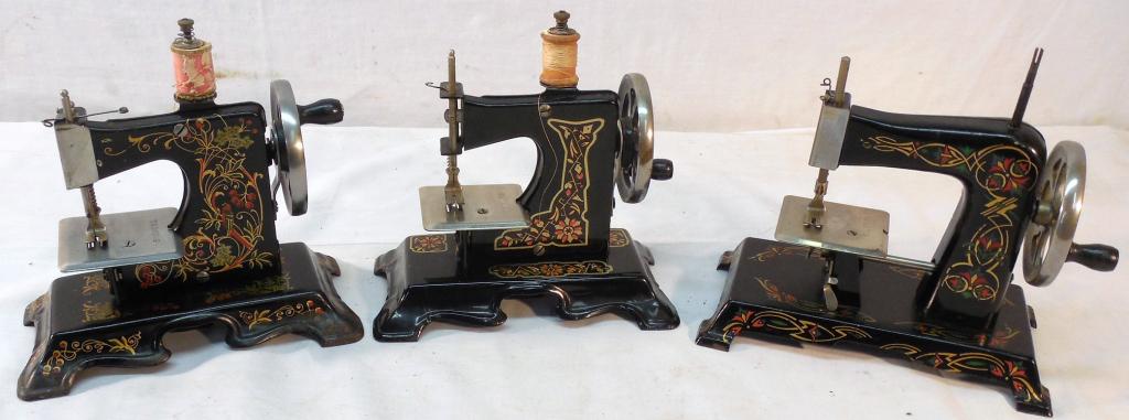 Lot of 3 Pressed Metal Sewing Machines (1 of 11)