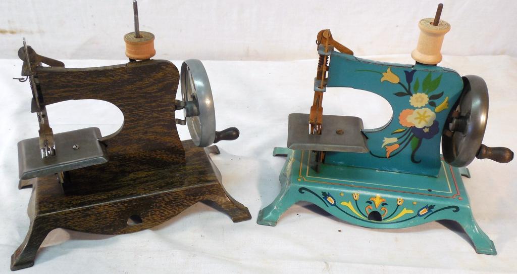 2 Pressed Metal Sewing Machines-no markings (1 of 6)