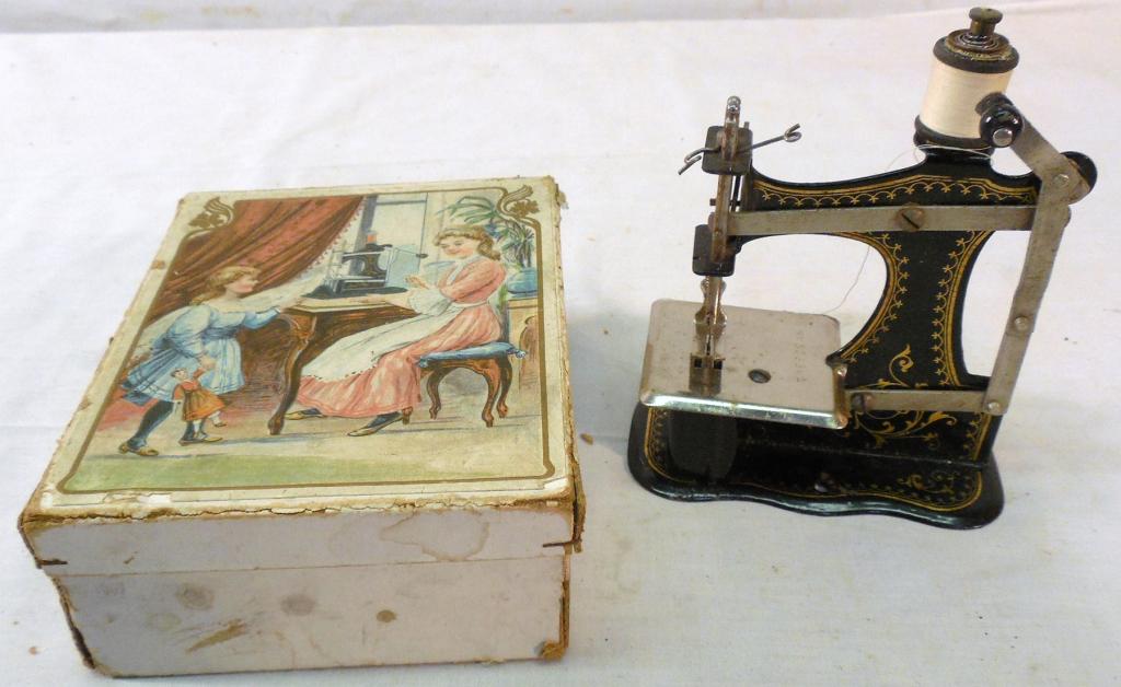 Pressed Metal Sewing Machine w/box-Tag #5033 (1 of 6)