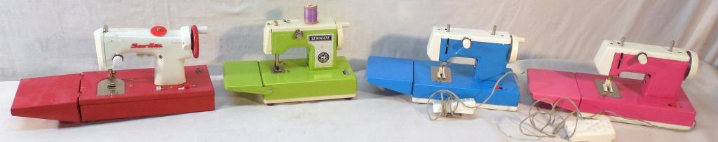 Lot of 4 Sewing Machines-1 Sew-Ette, 1 Sewmate: 2 no name-As is-See Photo