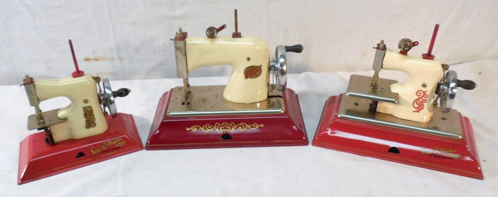 Lot of 3 Sewing Machines-1 Comet-England: 1 Straco Sew-O-Matic Jr., 1 Straco Sew-O-Matic Sr.- As is