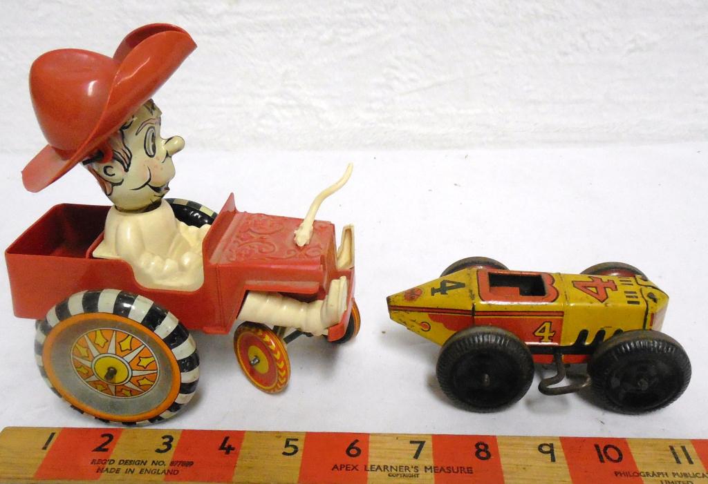 Lot of 2 Wind-Ups Racecar Boy in Jeep (1 of 9)