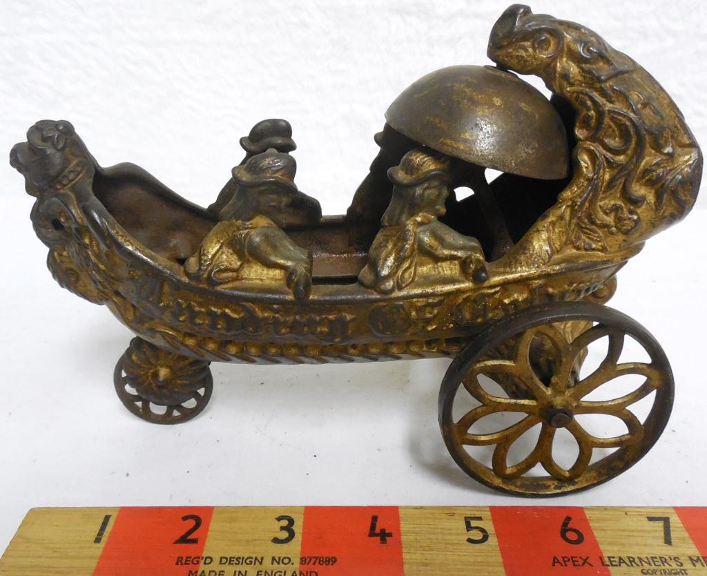 Cast Iron Landing of Columbus Bell Toy (1 of 6)