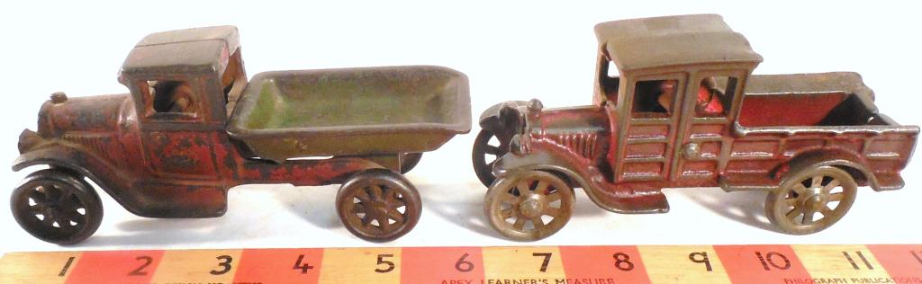 Lot of 2 Cast Iron Trucks Dump Truck Arcade: Other Truck is Not Marked