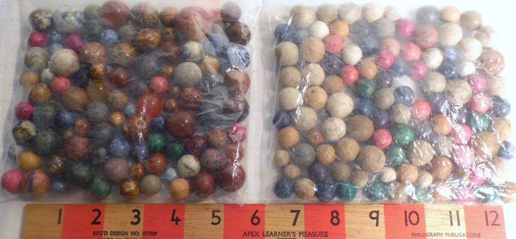 Lot of Clay Marbles: 2 Bags