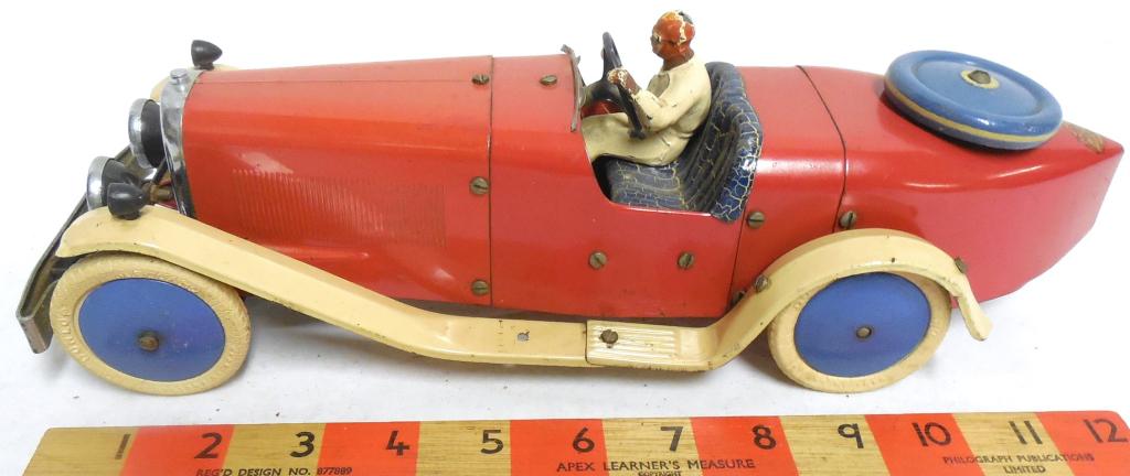 Meccano Ltd. Wind-Up Race Car Pressed Steel (1 of 10)