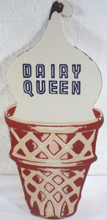 Dairy Queen Ice Cream Cone Sign Enamel/Steel (1 of 4)