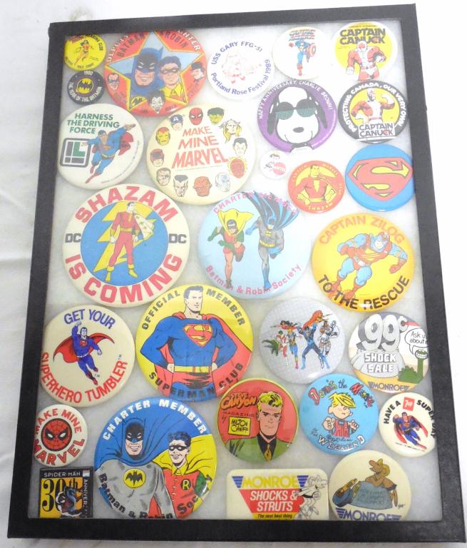 Lot of  Pinbacks Approx.25+ Marvel/Superheros (1 of 4)