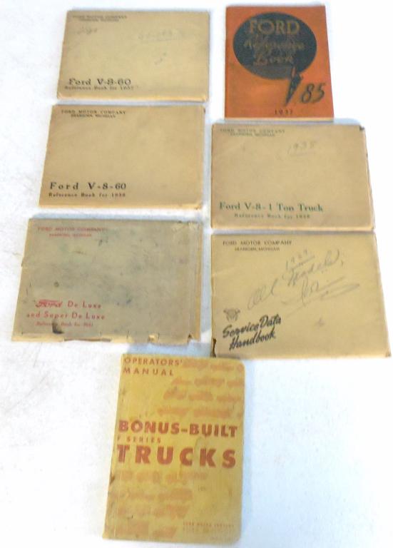 Lot of 7 Ford Reference Books 1937-40 (1 of 3)