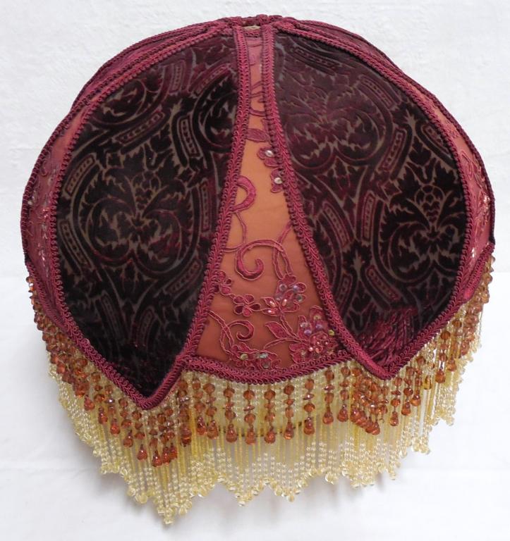 Large Beaded Lampshade Victorian Style: 12'' High x 20'' across nice condition