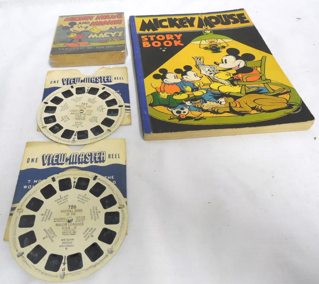 Mickey Mouse Lot Book/ Film/ View-Master: Vintage nice condition