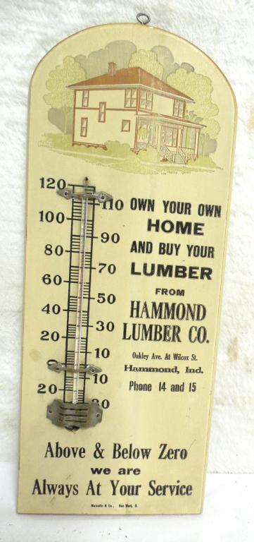 Hammond Lumber Co. Thermometer Broken as is Wood 15 (1 of 5)