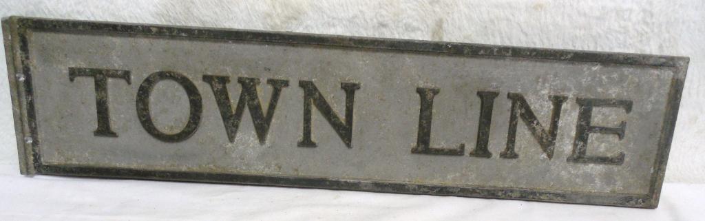 Town Line Aluminum Sign 2 Sided 5 1/4'' x 22 1/4'' (1 of 3)
