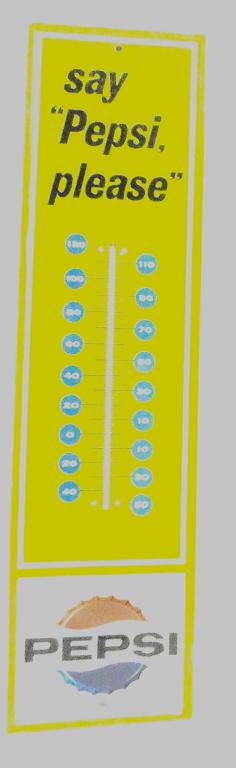 Pepsi Thermometer Tin 29'' x 7 1/2'' (1 of 4)